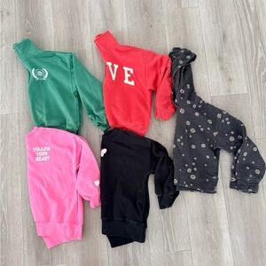 Old Navy Kids Sweatshirt Bundle - Green, Red, Pink, Black, Gray